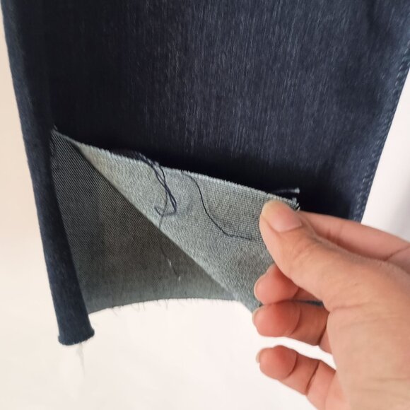 Lee Riders Mid Rise Straight Jeans Sz 10P Petite Altered Hem Slit Denim Great - Picture 7 of 9